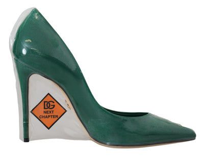 Dolce &amp; Gabbana Groene Leren Hakken Pumps Plastic Schoenen