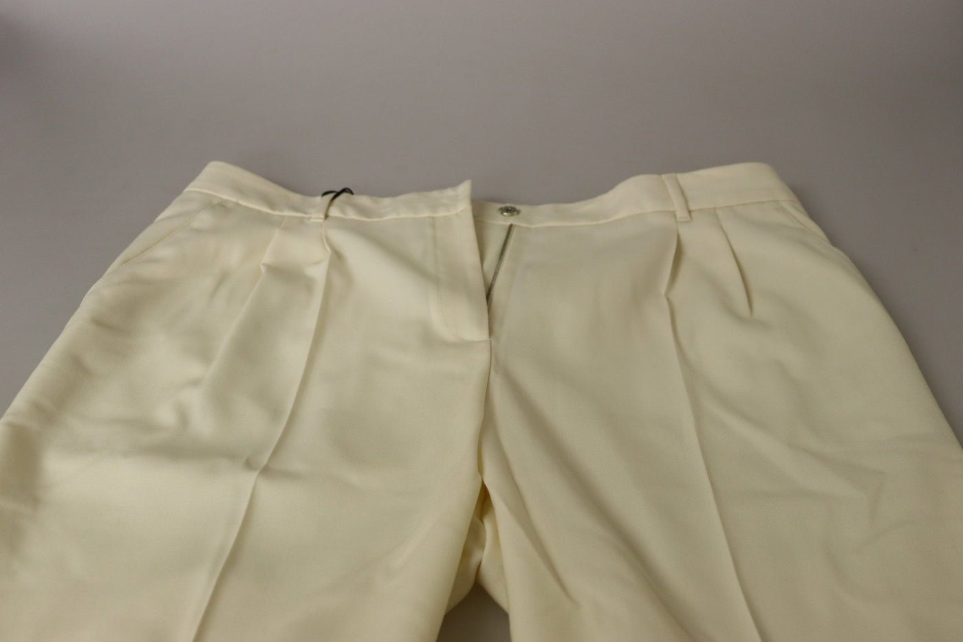 Pantalon court taille haute ivoire Dolce &amp; Gabbana à ourlet replié