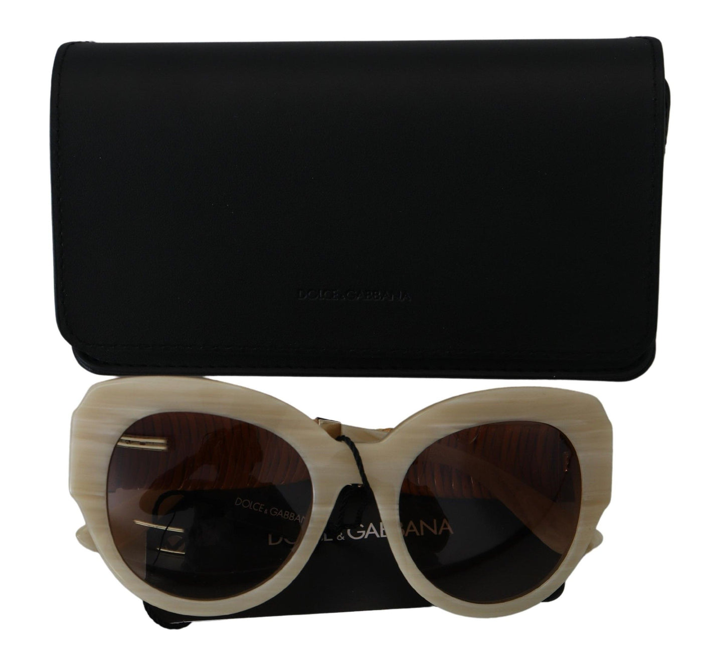 Dolce &amp; Gabbana Beige Acetaat Volledige Rand Bruine Lense DG4294 Zonnebril