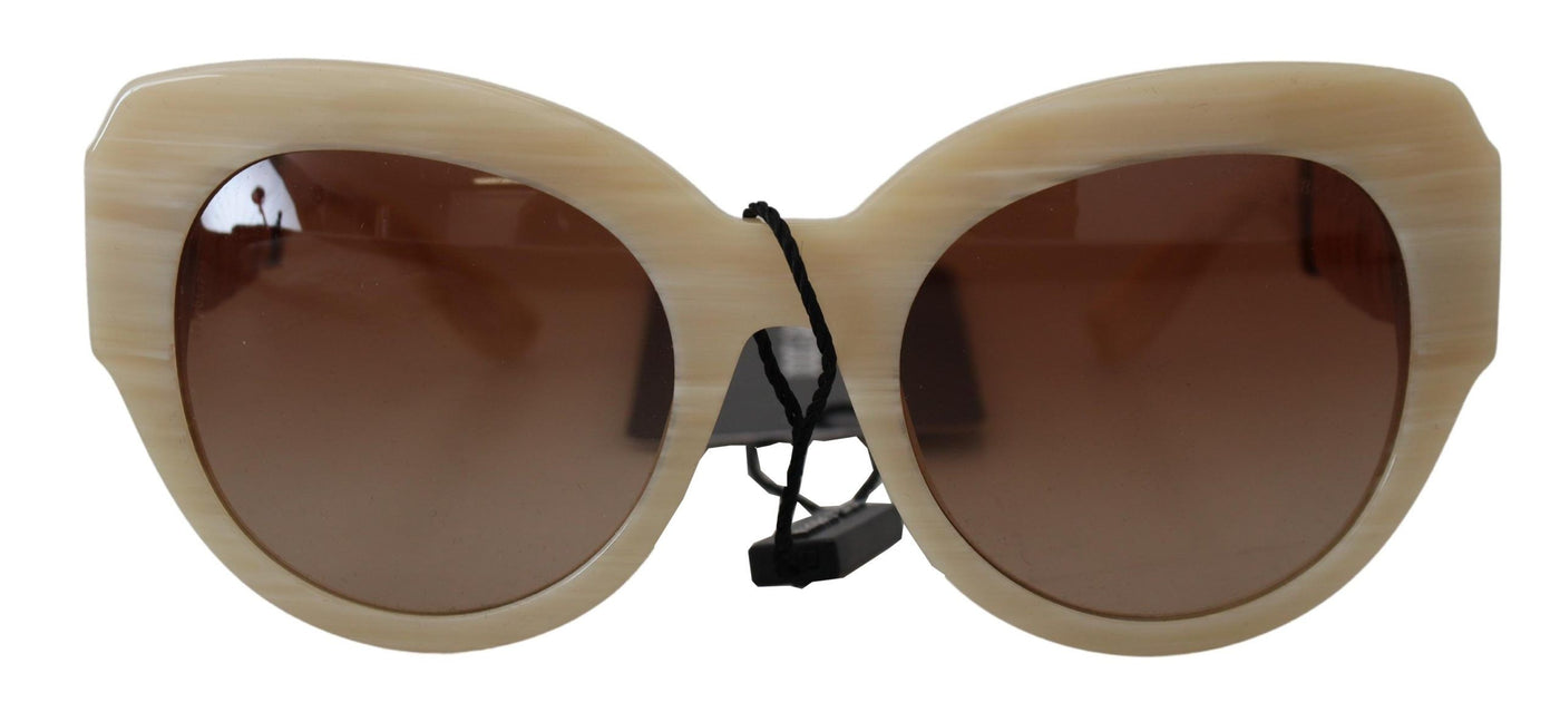 Dolce &amp; Gabbana Beige Acetaat Volledige Rand Bruine Lense DG4294 Zonnebril