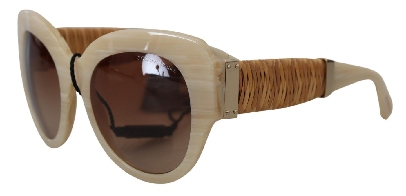 Dolce &amp; Gabbana Beige Acetaat Volledige Rand Bruine Lense DG4294 Zonnebril