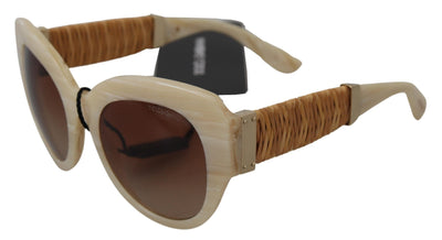 Dolce &amp; Gabbana Beige Acetaat Volledige Rand Bruine Lense DG4294 Zonnebril