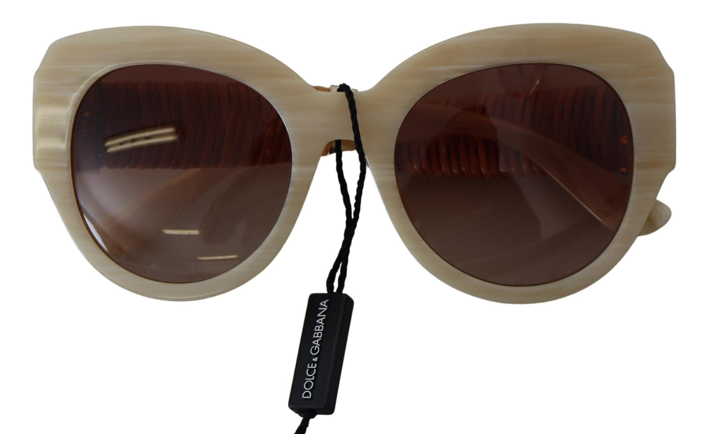 Dolce &amp; Gabbana Beige Acetaat Volledige Rand Bruine Lense DG4294 Zonnebril