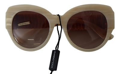 Dolce &amp; Gabbana Beige Acetaat Volledige Rand Bruine Lense DG4294 Zonnebril