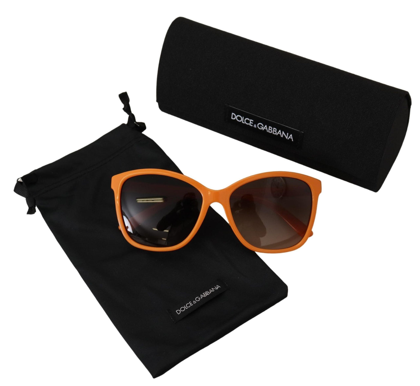 Dolce &amp; Gabbana Oranje Acetaat Frame Ronde Zonnebril DG4170PM