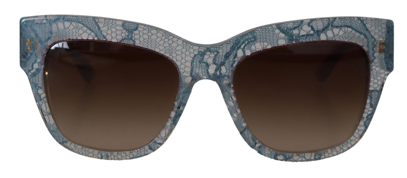 Dolce &amp; Gabbana Blue Lace Acetate Rectangle DG4231 Shades Zonnebril