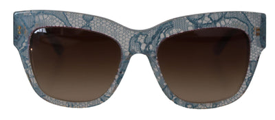 Dolce &amp; Gabbana Blue Lace Acetate Rectangle DG4231 Shades Zonnebril