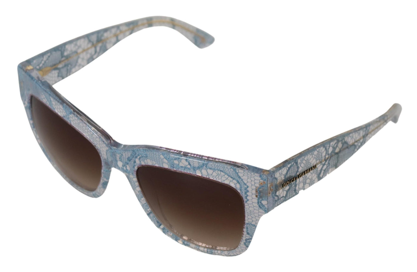 Dolce &amp; Gabbana Blue Lace Acetate Rectangle DG4231 Shades Zonnebril