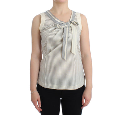 Ermanno Scervino Beachwear Haut rayé Chemisier Chemise Débardeur à nœud