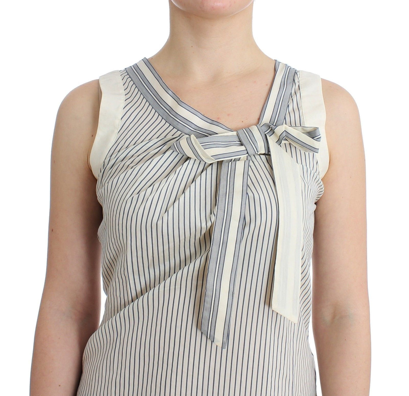 Ermanno Scervino Beachwear Haut rayé Chemisier Chemise Débardeur à nœud