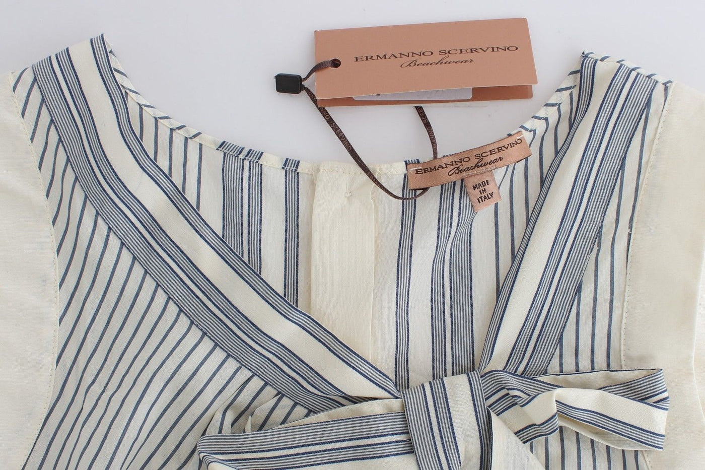 Ermanno Scervino Beachwear Haut rayé Chemisier Chemise Débardeur à nœud