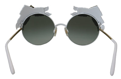 Dolce & Gabbana Gold Floral Embellished Metal Frame Round DG2186 Sunglasses