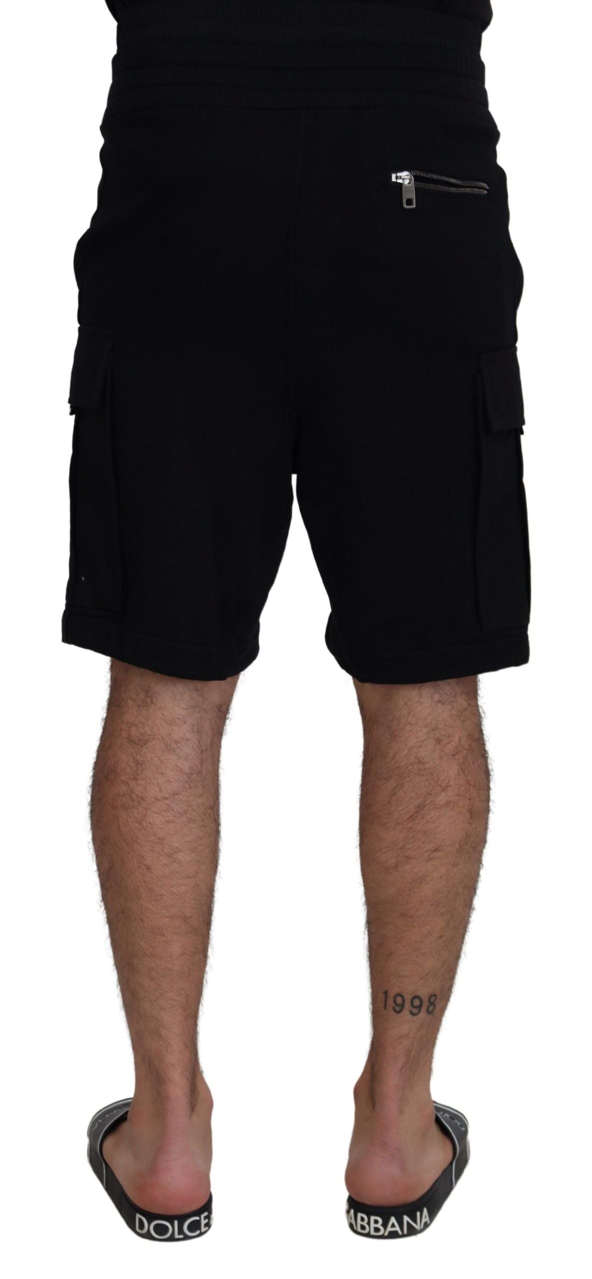 Bermuda cargo en coton noir Dolce &amp; Gabbana