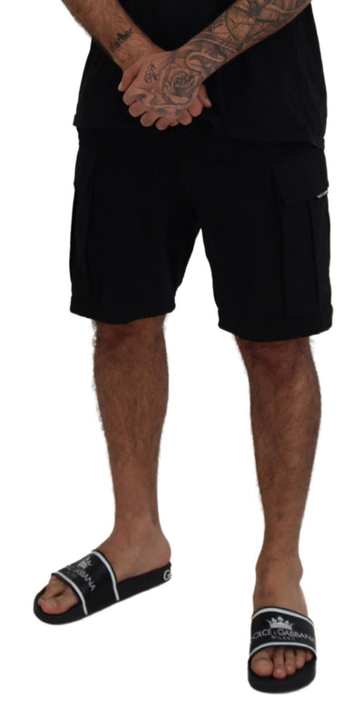 Bermuda cargo en coton noir Dolce &amp; Gabbana