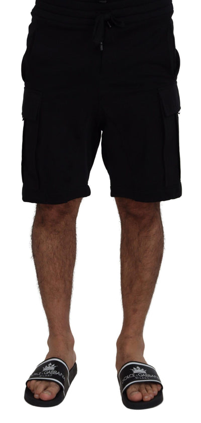 Bermuda cargo en coton noir Dolce &amp; Gabbana