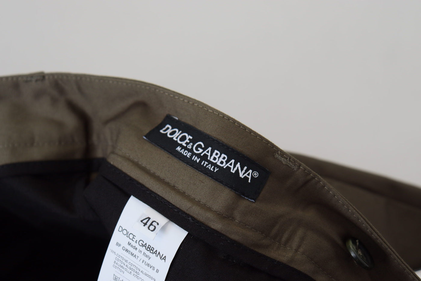 Pantalon chino vert Dolce &amp; Gabbana en coton décontracté