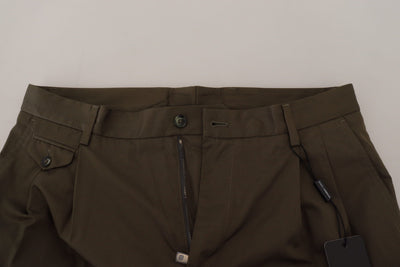Pantalon chino vert Dolce &amp; Gabbana en coton décontracté
