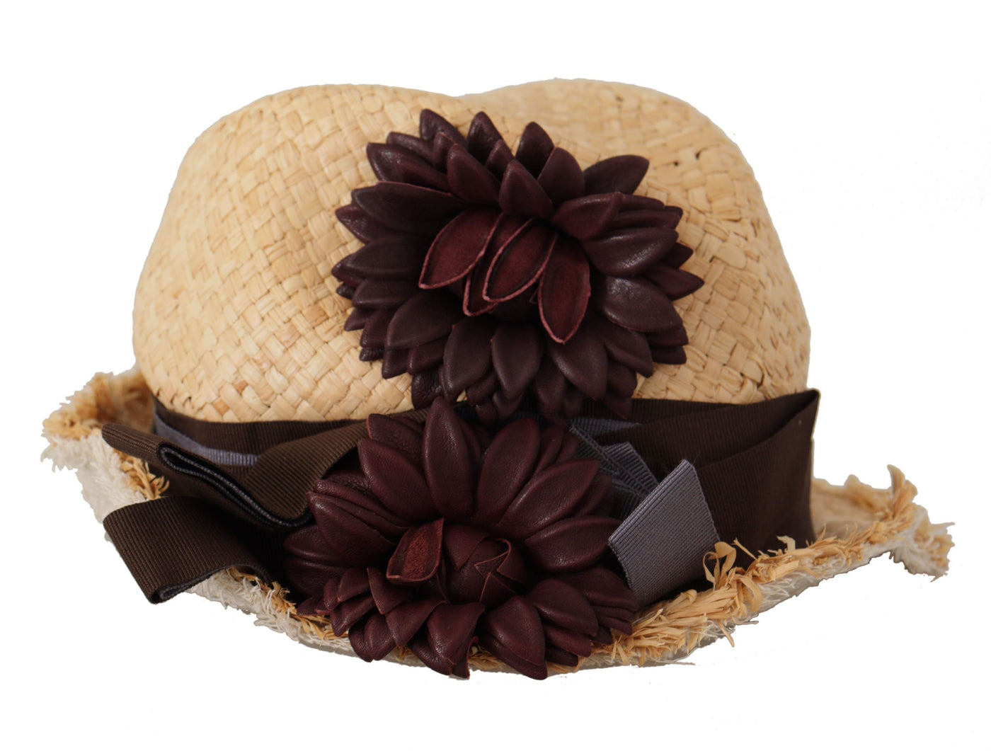 Chapeau de paille à rubans jaunes et fleurs Dolce &amp; Gabbana