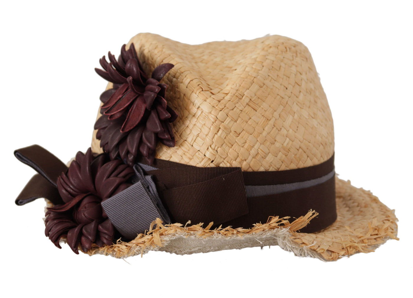 Chapeau de paille à rubans jaunes et fleurs Dolce &amp; Gabbana