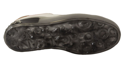 Dolce &amp; Gabbana Witgouden Leren Lage Sneakers Casual Schoenen