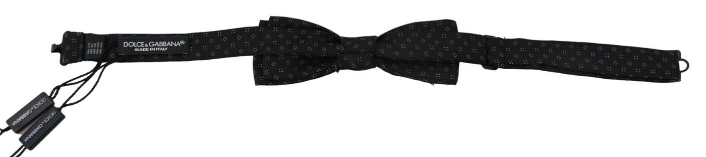 Dolce &amp; Gabbana Zwarte Zijden Strik met Patroon voor Heren Accessoire
