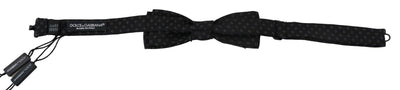 Dolce &amp; Gabbana Zwarte Zijden Strik met Patroon voor Heren Accessoire