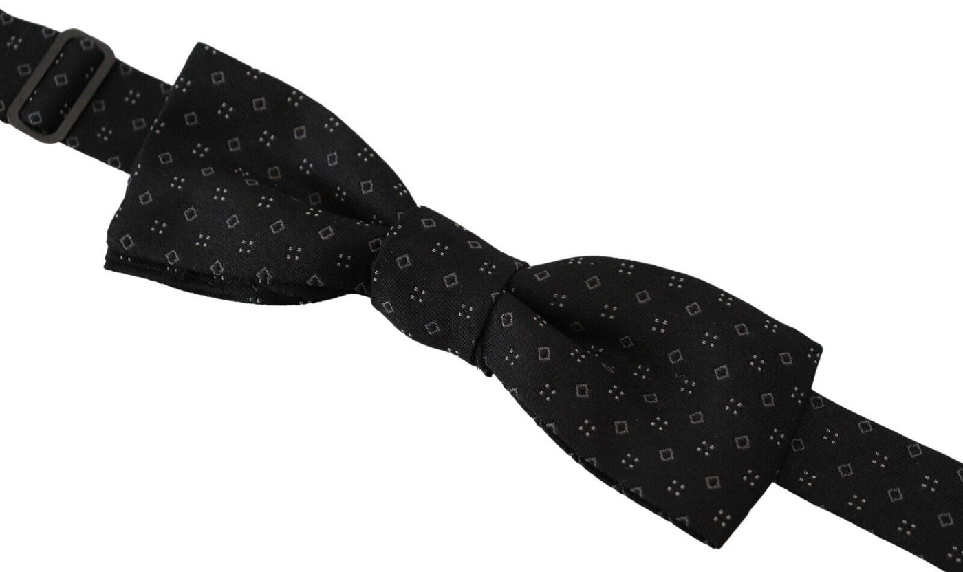Dolce &amp; Gabbana Zwarte Zijden Strik met Patroon voor Heren Accessoire