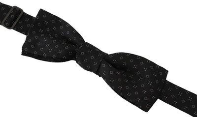 Dolce &amp; Gabbana Zwarte Zijden Strik met Patroon voor Heren Accessoire