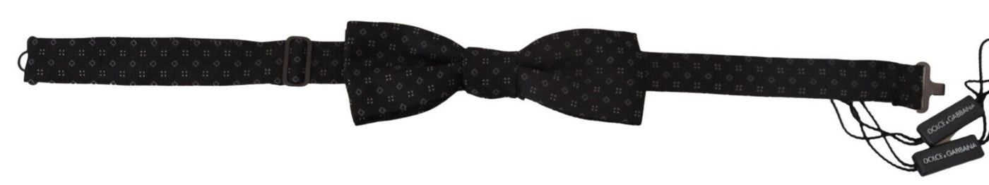 Dolce &amp; Gabbana Zwarte Zijden Strik met Patroon voor Heren Accessoire
