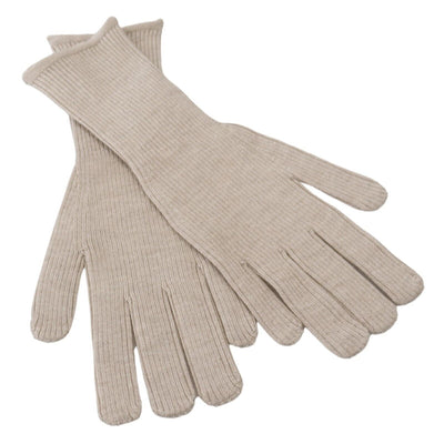 Gants pour homme Dolce &amp; Gabbana en cachemire et soie ivoire