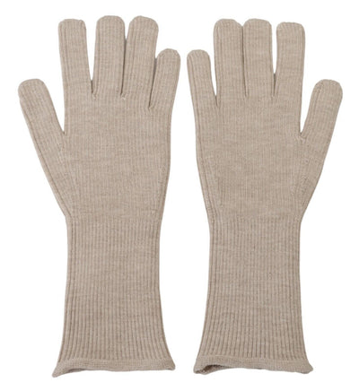 Gants pour homme Dolce &amp; Gabbana en cachemire et soie ivoire