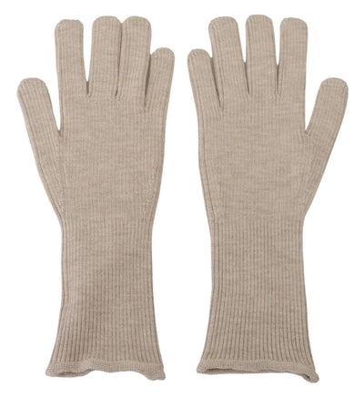 Gants pour homme Dolce &amp; Gabbana en cachemire et soie ivoire
