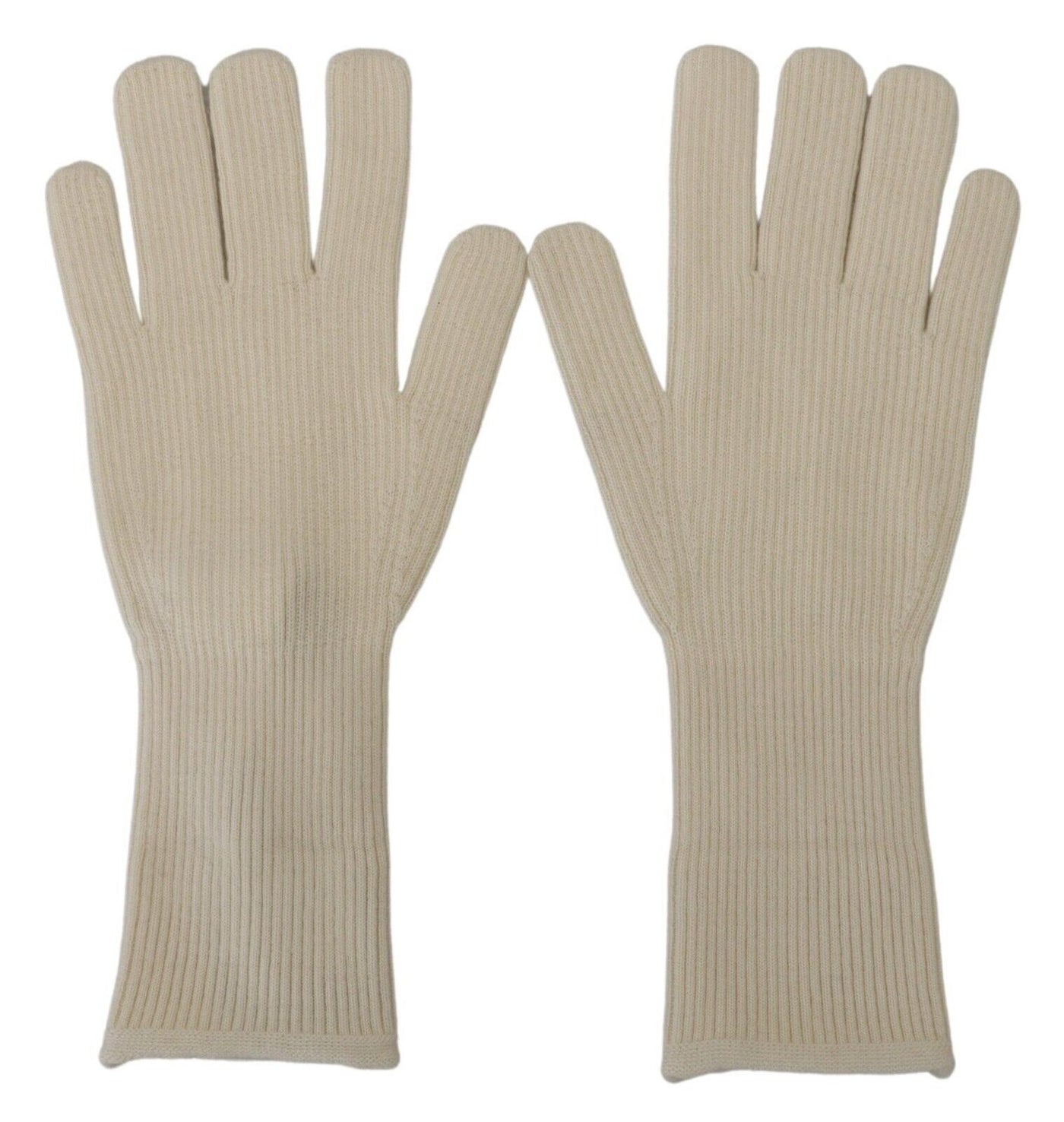 Gants pour homme Dolce &amp; Gabbana en cachemire blanc tricoté