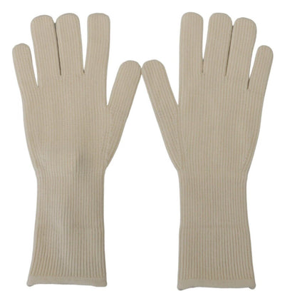Gants pour homme Dolce &amp; Gabbana en cachemire blanc tricoté
