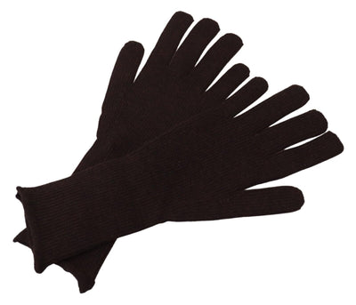Gants pour homme Dolce &amp; Gabbana en cachemire et soie marron