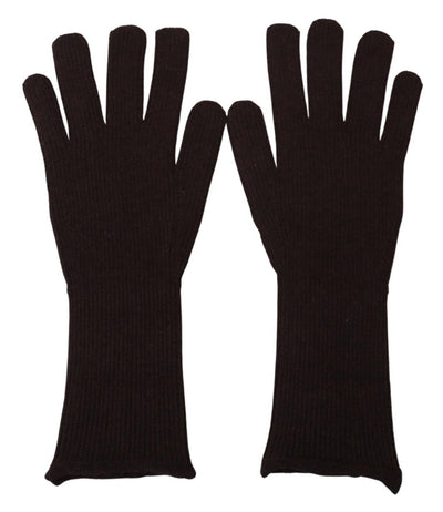 Gants pour homme Dolce &amp; Gabbana en cachemire et soie marron
