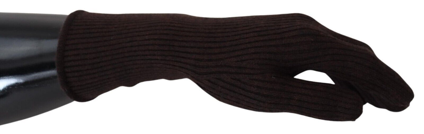 Gants pour homme Dolce &amp; Gabbana en cachemire et soie marron