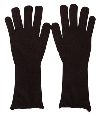 Gants pour homme Dolce &amp; Gabbana en cachemire et soie marron