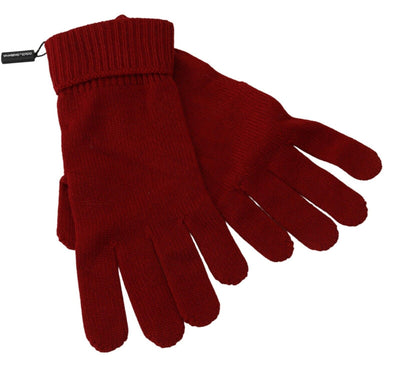 Gants pour homme Dolce &amp; Gabbana en tricot 100 % cachemire rouge