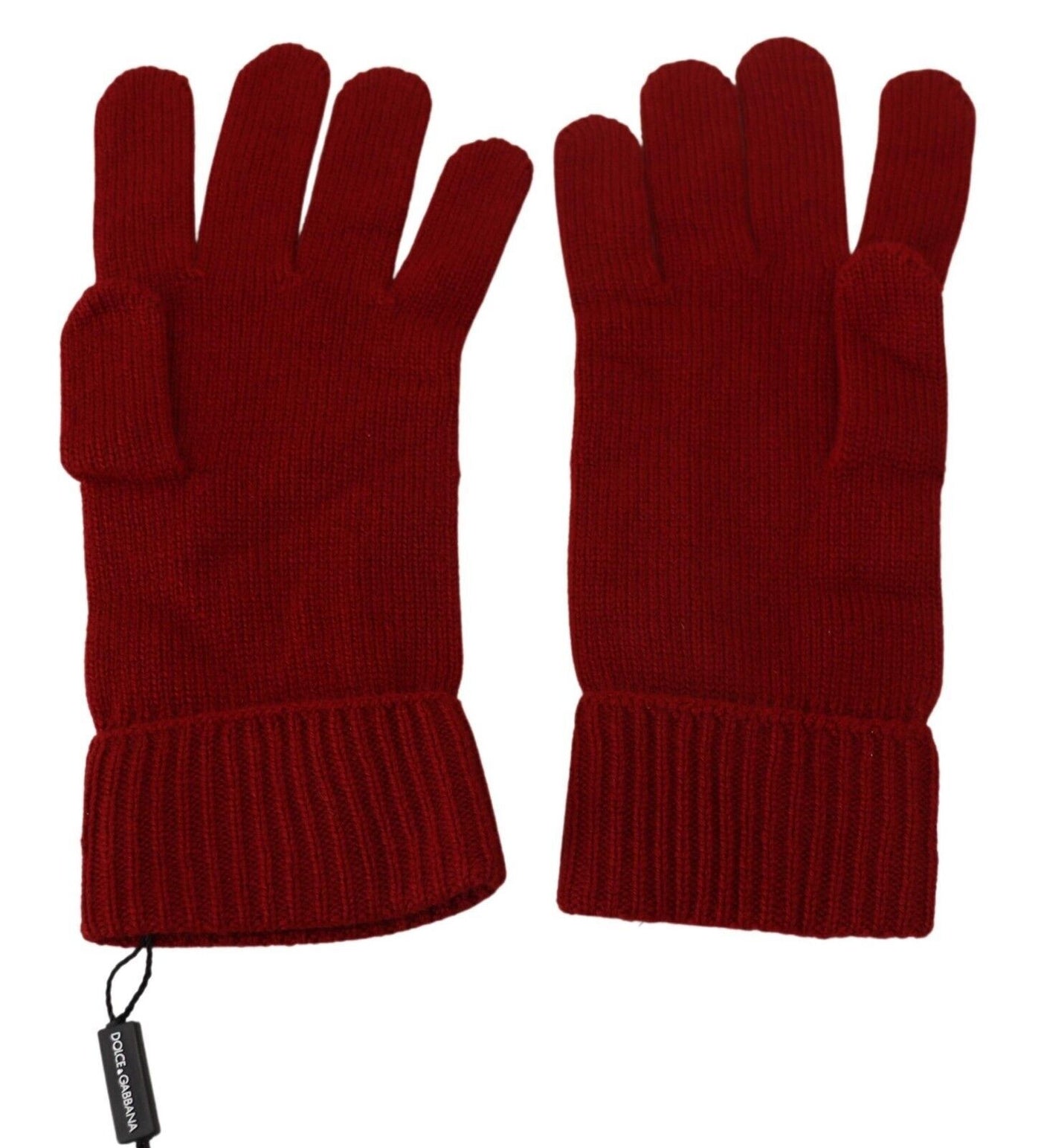 Gants pour homme Dolce &amp; Gabbana en tricot 100 % cachemire rouge