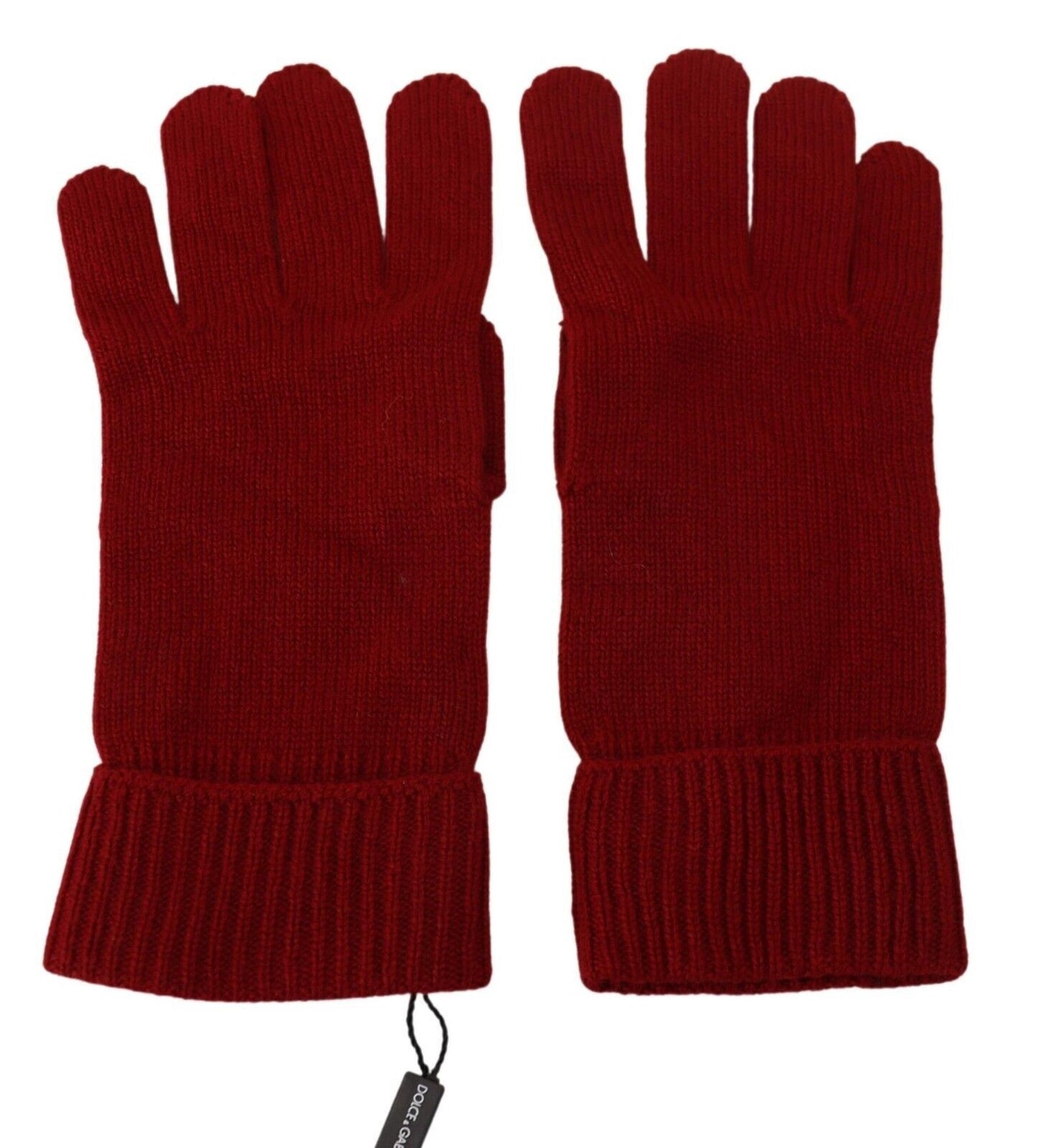 Gants pour homme Dolce &amp; Gabbana en tricot 100 % cachemire rouge