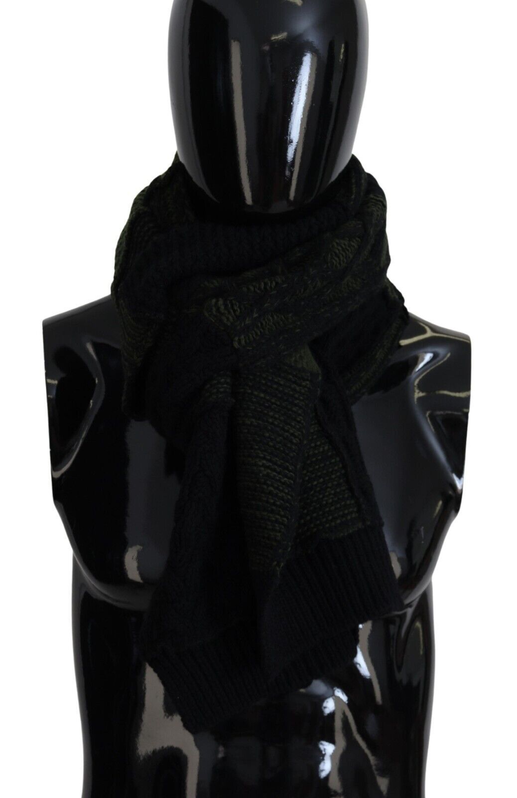 Foulard châle en maille noire et verte Dolce &amp; Gabbana pour homme