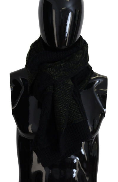 Foulard châle en maille noire et verte Dolce &amp; Gabbana pour homme