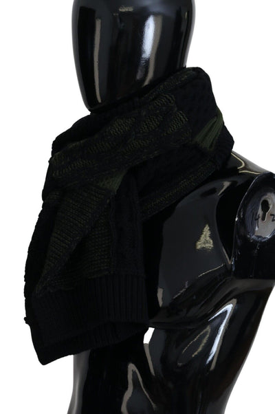 Foulard châle en maille noire et verte Dolce &amp; Gabbana pour homme
