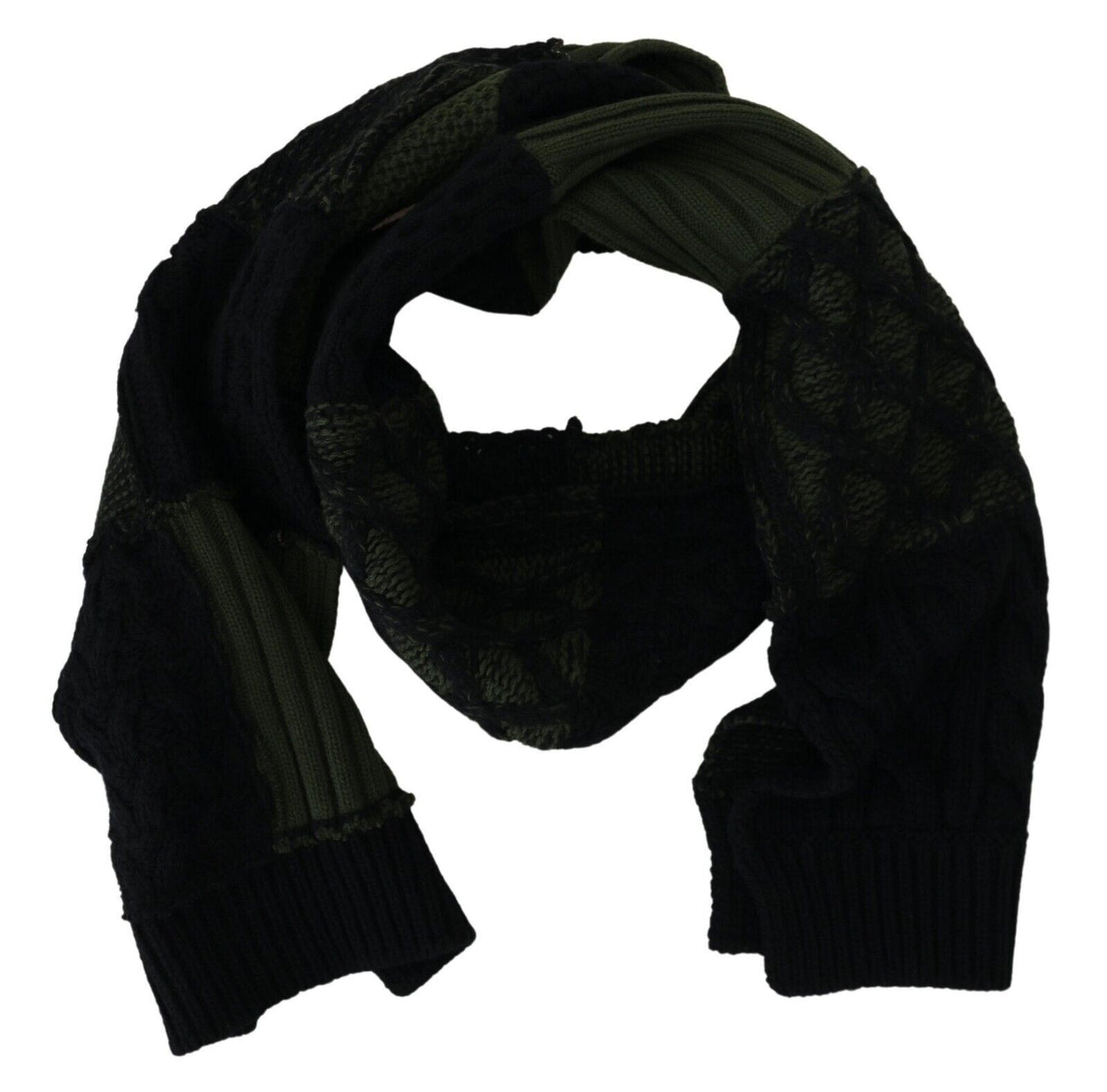 Foulard châle en maille noire et verte Dolce &amp; Gabbana pour homme