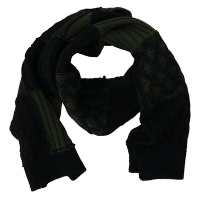 Foulard châle en maille noire et verte Dolce &amp; Gabbana pour homme