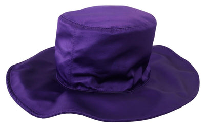Chapeau haut de forme en soie stretch violet Dolce &amp; Gabbana