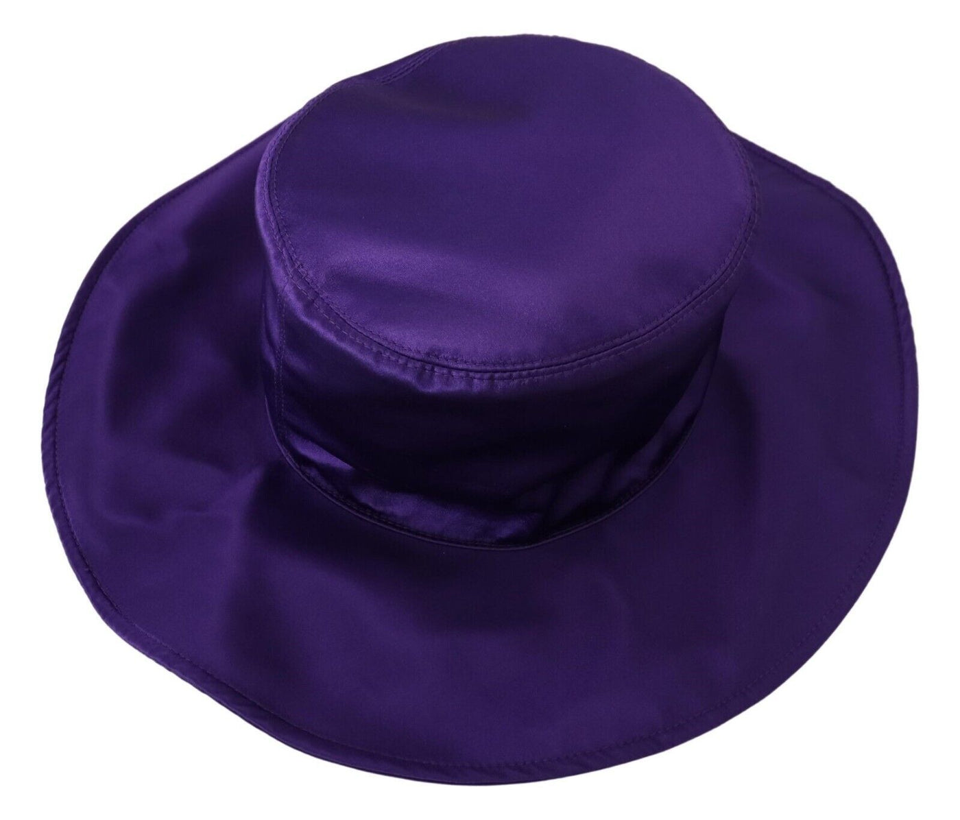 Chapeau haut de forme en soie stretch violet Dolce &amp; Gabbana