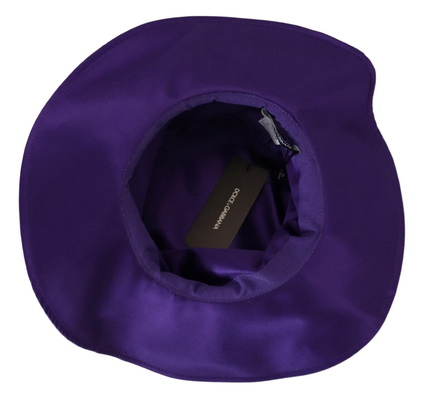 Chapeau haut de forme en soie stretch violet Dolce &amp; Gabbana