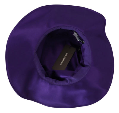 Chapeau haut de forme en soie stretch violet Dolce &amp; Gabbana